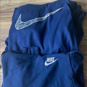 2 Blue Nike hoodies
